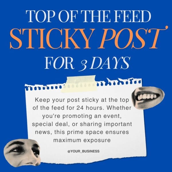 Newsfeed Sticky Post x 3 Days (Playpen App)
